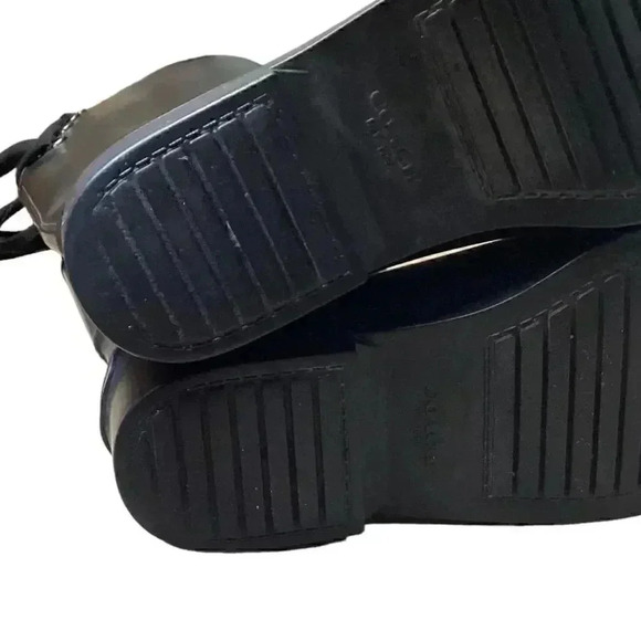 Coach Tristee Womens 7 B Black Lined Tall Lace Up Rubber Rainboots Riding - Picture 8 of 9